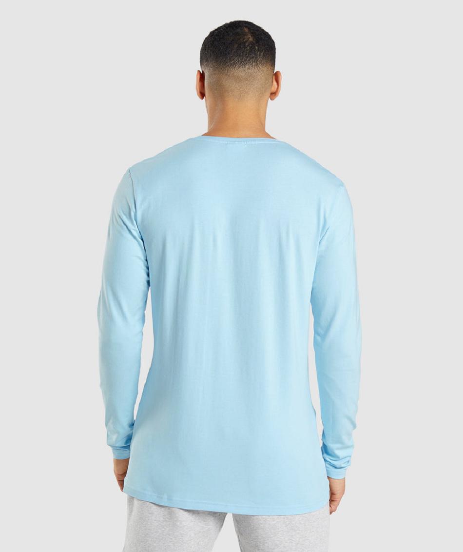 Gymshark Essential Muške Dugi Rukav Bež Plave | HR 2627GSO